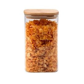 Pote Hermético Quadrado Com Tampa Havan Casa 1,35 Litros - Bambu