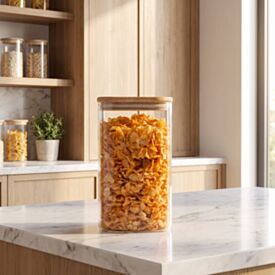 Pote Hermético Quadrado com Tampa Havan Casa 1,35 Litros - Bambu