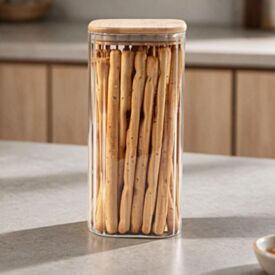 Pote Hermético Quadrado com Tampa Havan Casa 1,6 Litros - Bambu