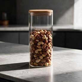 Pote Hermético Quadrado com Tampa Havan Casa 1,7 Litros - Bambu