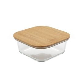 Pote Hermético Quadrado Com Tampa Inga 500 Ml - Bambu