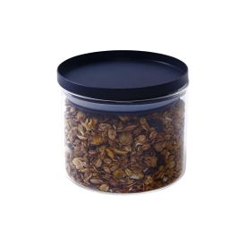 Pote Hermético Vidro Redondo Havan Casa 450Ml - Preto e Transparente