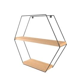 Prateleira Hexagonal Estilo 45X40 Cm Dicarlo - Pinus