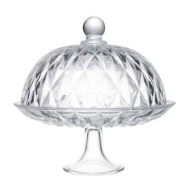 Prato para Bolo com Pé e Tampa Diamond 25Cm - Lyor