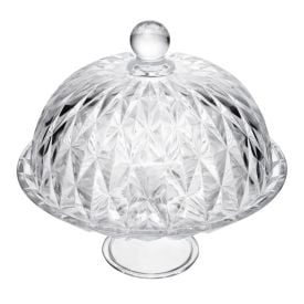 Prato para Bolo com Pé e Tampa Diamond 25Cm - Lyor