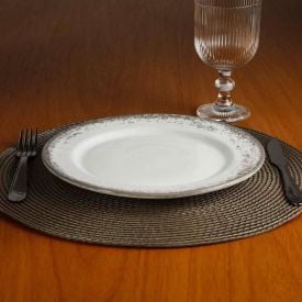 Prato Raso de Porcelana Névoa Cinza Schmidt - 26 cm