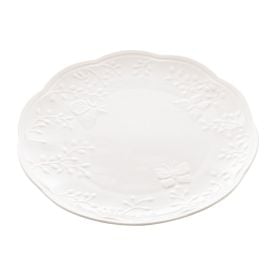 Prato Raso Lyor de Porcelana Butterfly 27Cm - Branco