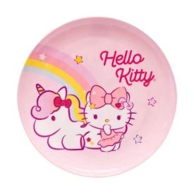 Prato Raso Melamina Hello Kitty e Unicórnio 20Cm Sanrio