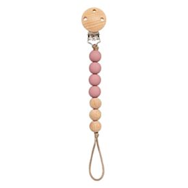 Prendedor de Chupeta Silicone e Bambu Buba - Rosa
