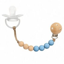 Prendedor de Chupeta Silicone e Bambu Buba - Azul