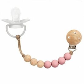 Prendedor de Chupeta Silicone e Bambu Buba - Rosa