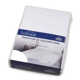 Protetor de Colchão King com Elástico Impermeável - Branco