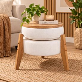 Puff Multiuso Jakarta 39X41cm Havan Casa - Off White