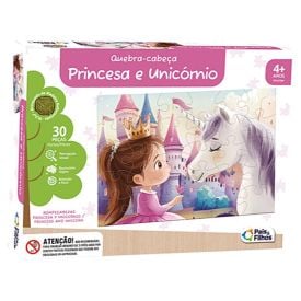 Quebra-Cabeça Princesa e Unicórnio 30 Peças Pais & Filhos