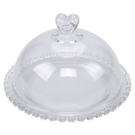Queijeira Com Tampa Coração Lyor 19,5Cm - Cristal