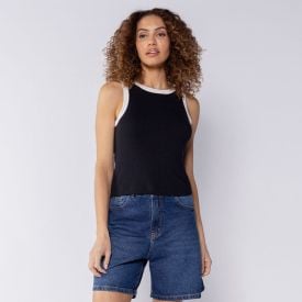 Regata B&aacute;sica Em Viscose Boby Blues Preto