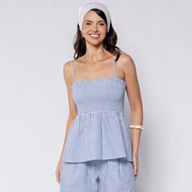 Regata Feminina Peplum Com Lastex Boby Blues