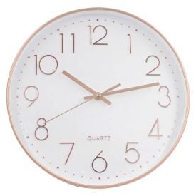 Relógio De Parede Branco E Rose Metalizado Havan Casa - 30cm