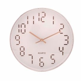 Relógio De Parede Lyor 30,5 Cm - Branco Com Rose 