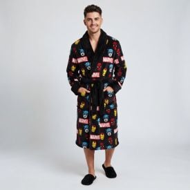 Roupão Adulto Unissex Disney Microfibra Gg - Marvel Grafite