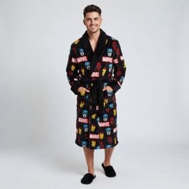 Roupão Adulto Unissex Disney Microfibra m - Marvel grafite