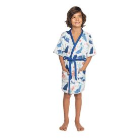 Roupão Infantil Felpudo Pp Estampado Lepper 1 Pç - Feras do Mar