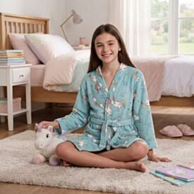 Roupão Infantil G Microfibra Lumini Havan Kids - Unicórnio