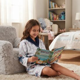 Roupão Infantil m Microfibra Disney - Stitch e Angel