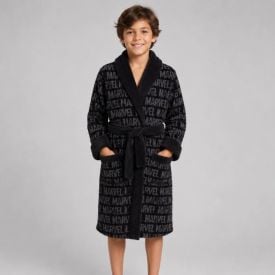 Roupão Infantil m Microfibra Disney - Marvel Black