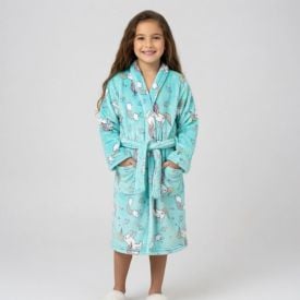 Roupão Infantil m Microfibra Lumini Havan Kids - Unicórnio