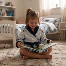 Roupão Infantil P Microfibra Disney - Stitch e Angel
