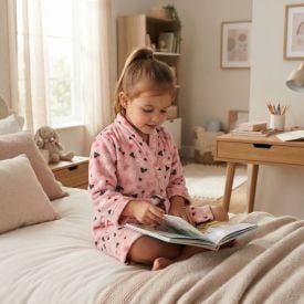 Roupão Infantil P Microfibra Lumini Havan Kids - Coração Rosa