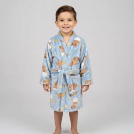 Roupão Infantil P Microfibra Lumini Havan Kids - Capivara Astronauta