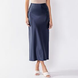 Saia Midi Feminina De Cetim Boby Blues