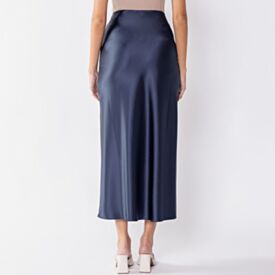 Saia Midi Feminina De Cetim Boby Blues