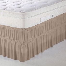 Saia Para Cama Box Queen Com Elástico Solecasa - Areia