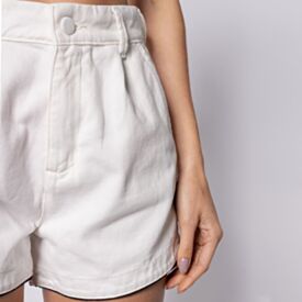 Short Feminino Em Sarja Com Filete Boby Blues Off White