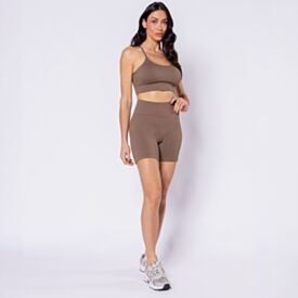 Short Feminino Fitness Sem Costura Scream Cacau