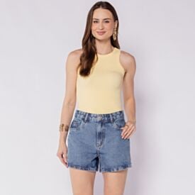 Short Jeans Feminino Patricia Foster Azul Claro