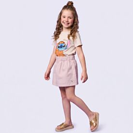 Short Saia Infantil Menina 4 a 10 Anos Marmelada Rose