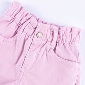 Short Sarja Clochard Infantil Menina 1 a 3 Anos Yoyo Kids Rosa Chiclete