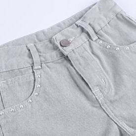 Short Sarja Infantil Menina 4 a 10 Anos Marmelada Verde Acinzentado