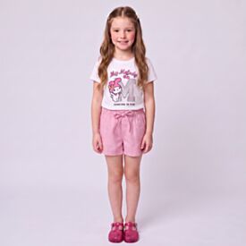 Short Sarja Infantil Menina 4 a 10 Anos Marmelada Chiffon