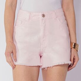 Shorts Feminino Em Sarja Boby Blues Rosa