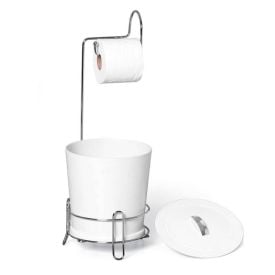 Suporte para Papel Higiênico com Lixeira Niquelart - Cromado