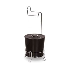 Suporte para Papel Higiênico com Lixeira Niquelart - Preto