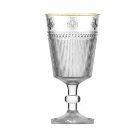 Taça de Água Abelha Filete Dourado L’Hermitage 325Ml - Vidro