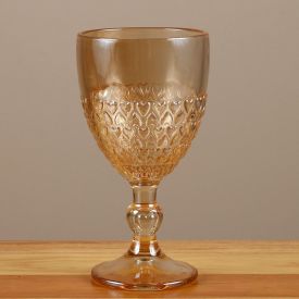 Taça de Água Coração Metalizado Lyor 330Ml - Âmbar