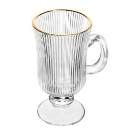 Taça de Cappuccino com Filete Dourado Lines 240Ml Wolff - FILETE DOURADO LINES