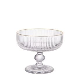 Taça De Sobremesa Filete Dourado Cameratta 310Ml - Transparente